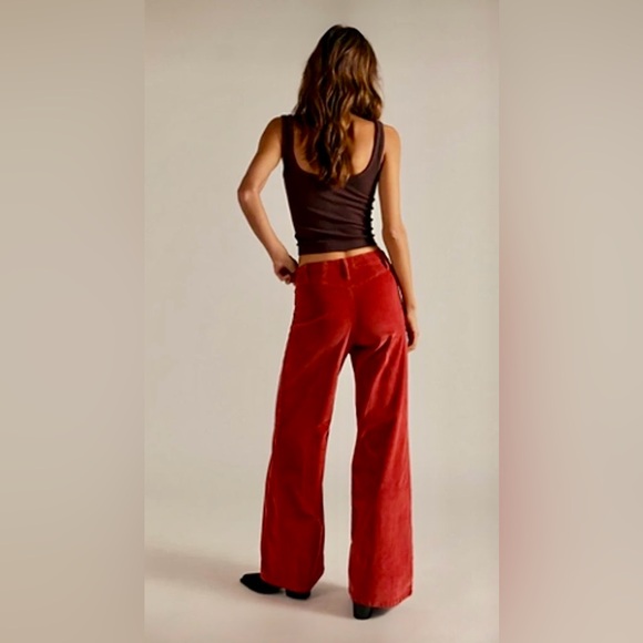 Free People Libre Cord Wide-Leg Pants Chili Oil 28 - Picture 2 of 9
